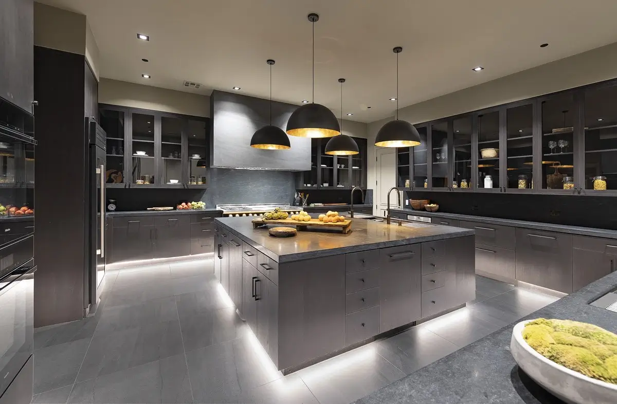 Luxury modern kitchen with premium finishes for Dubai villas