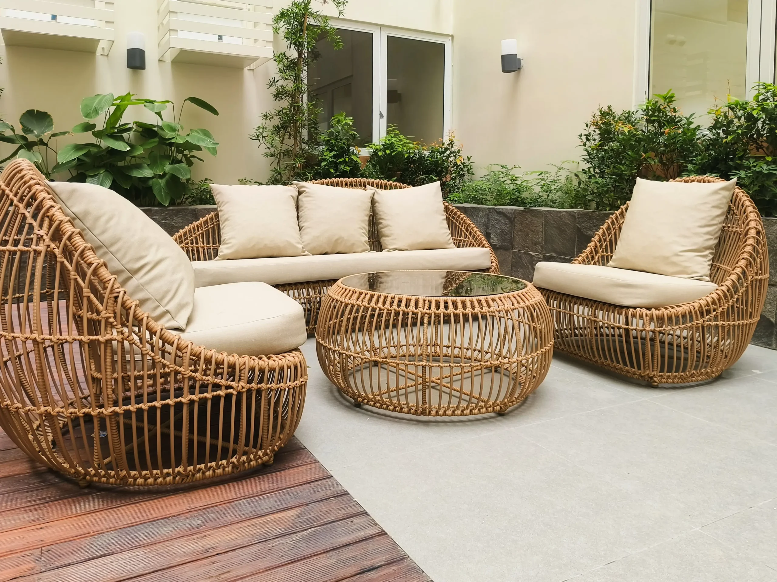 Full garden furniture installation — featured Dubai villa garden project by Risala Furniture