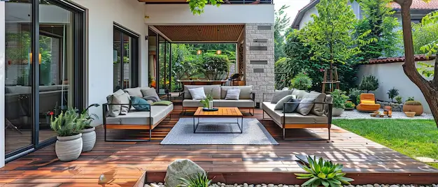 Premium outdoor furniture set installed at a Dubai villa by Risala Furniture
