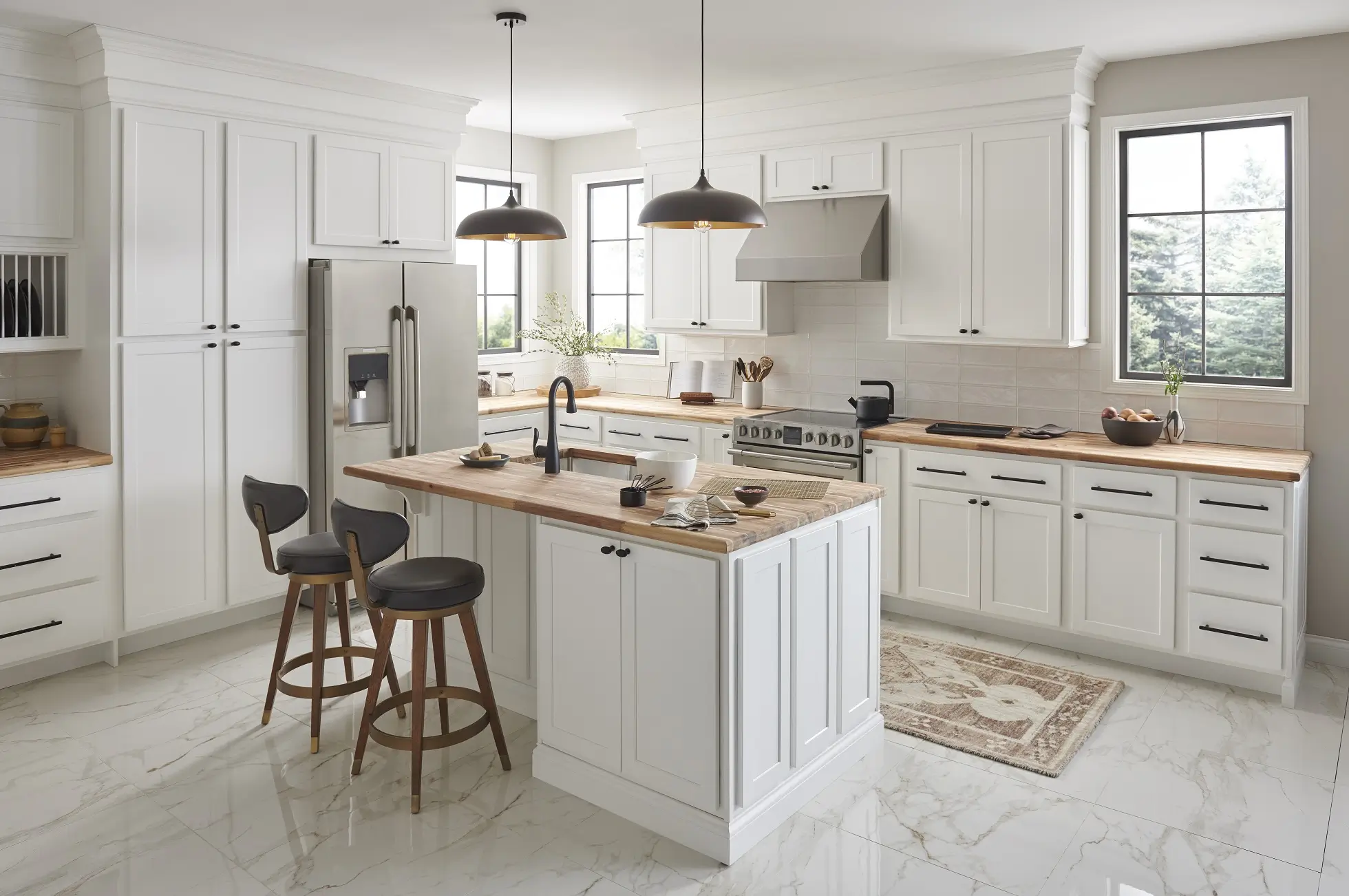Island kitchen Dubai hero background showing premium open plan kitchen design