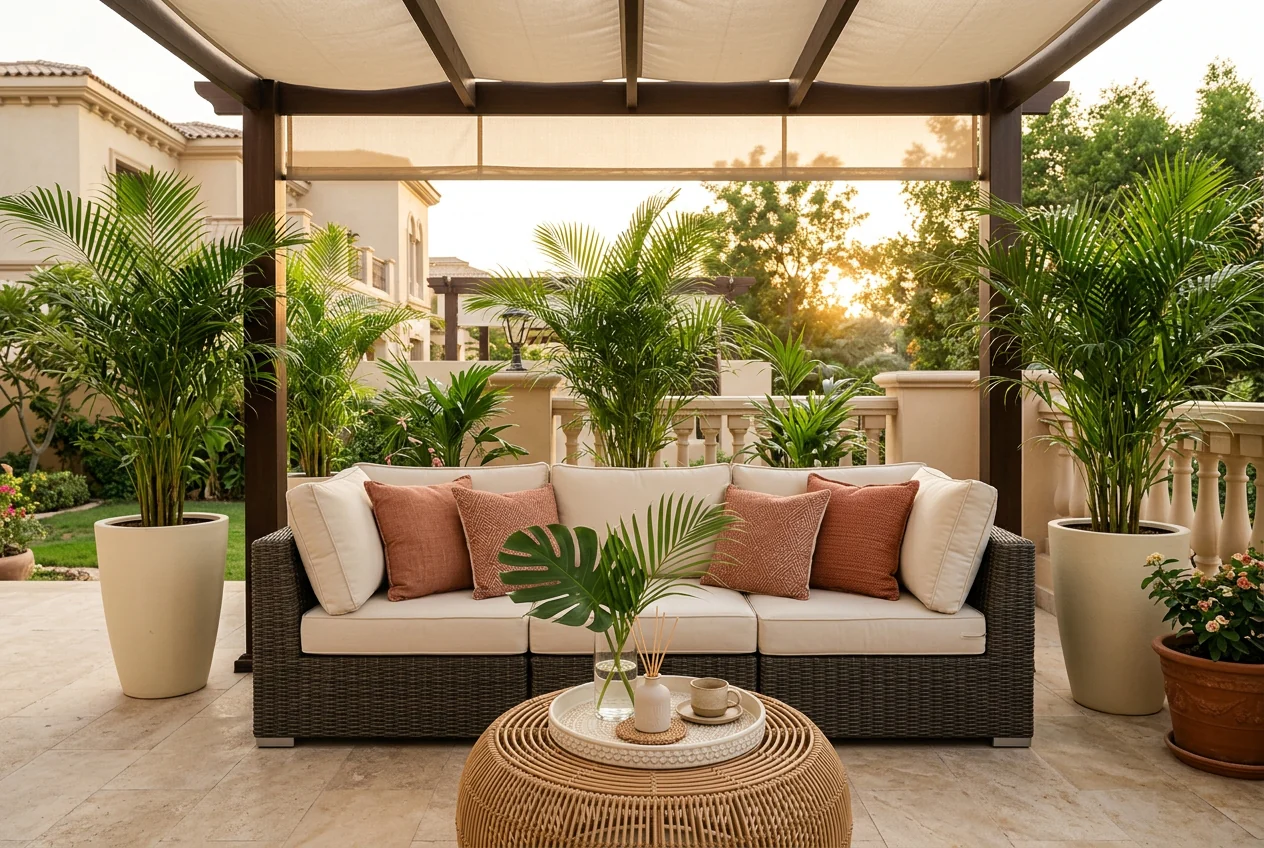 Outdoor dining set installation — Dubai terrace project
