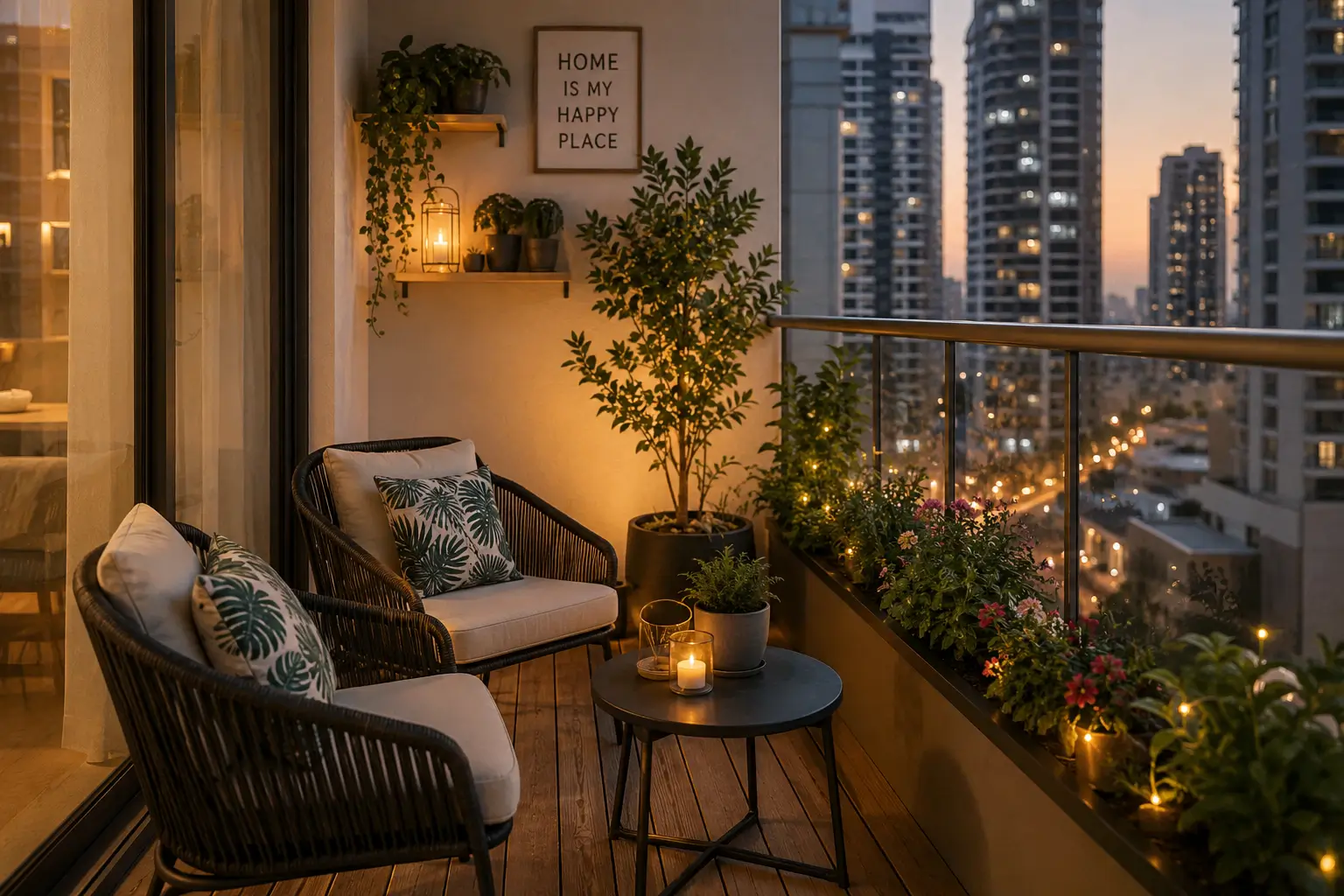 Balcony furniture Dubai hero background showing premium outdoor balcony setup