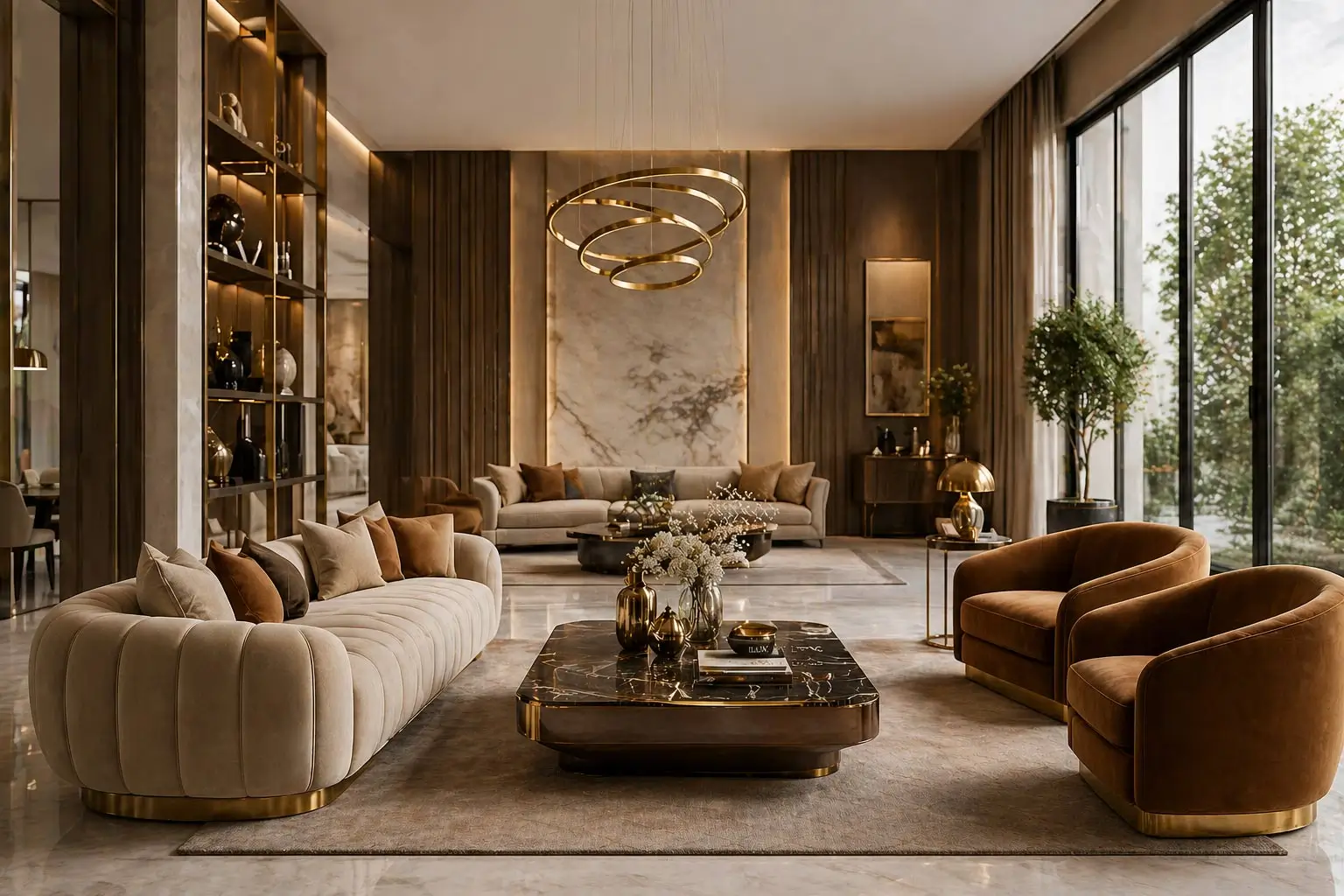 Premium luxury furniture installed in a Dubai villa by Risala Furniture
