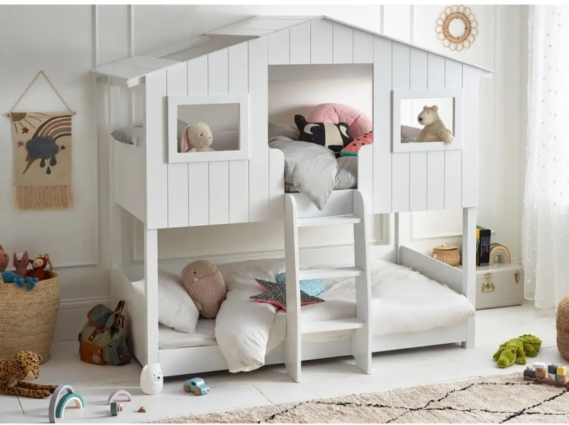 Custom kids bed for Dubai children's bedroom with storage drawers and safety rails