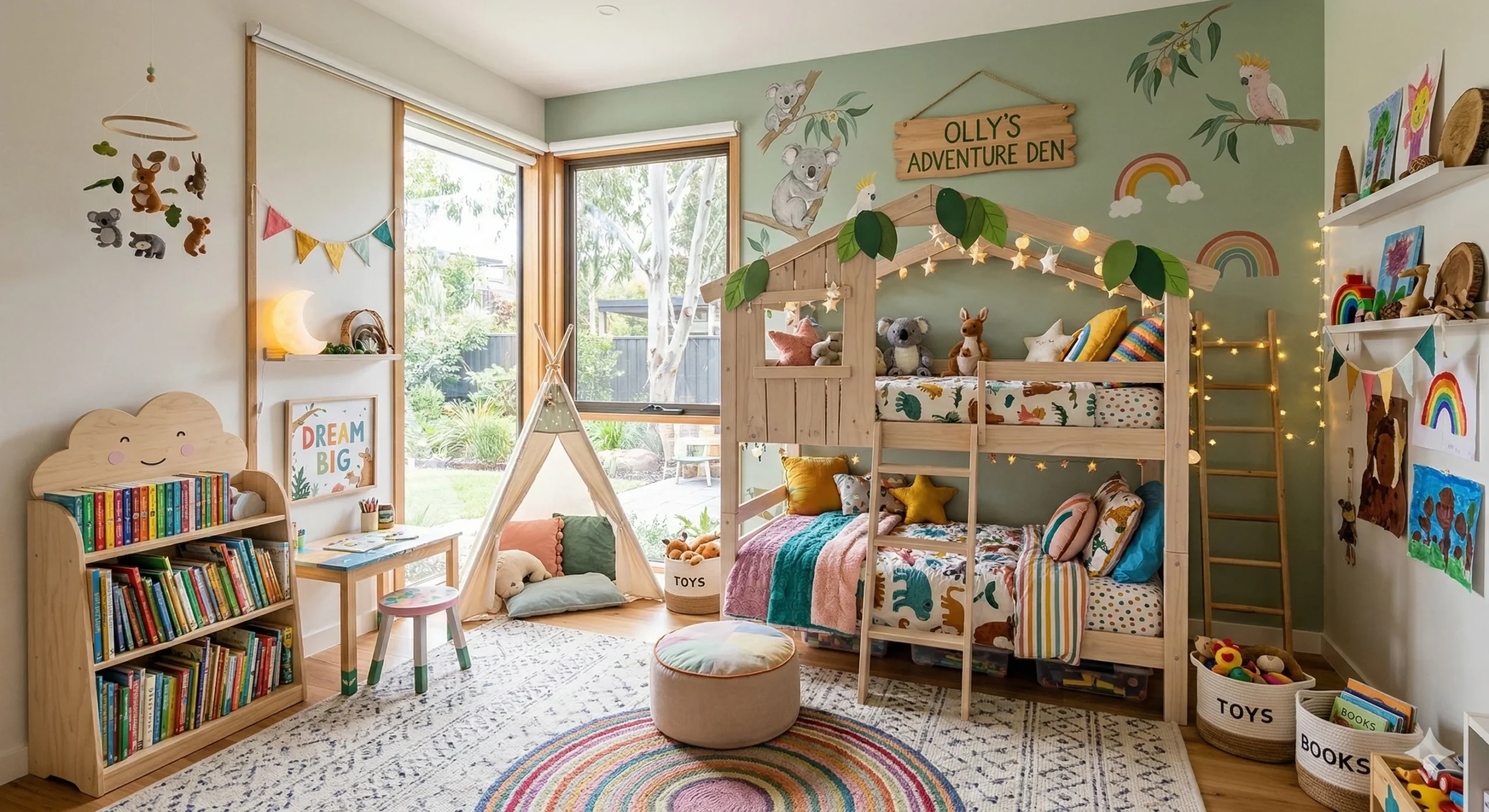 Kids furniture detail showing rounded edge profile and child-safe non-toxic finish quality