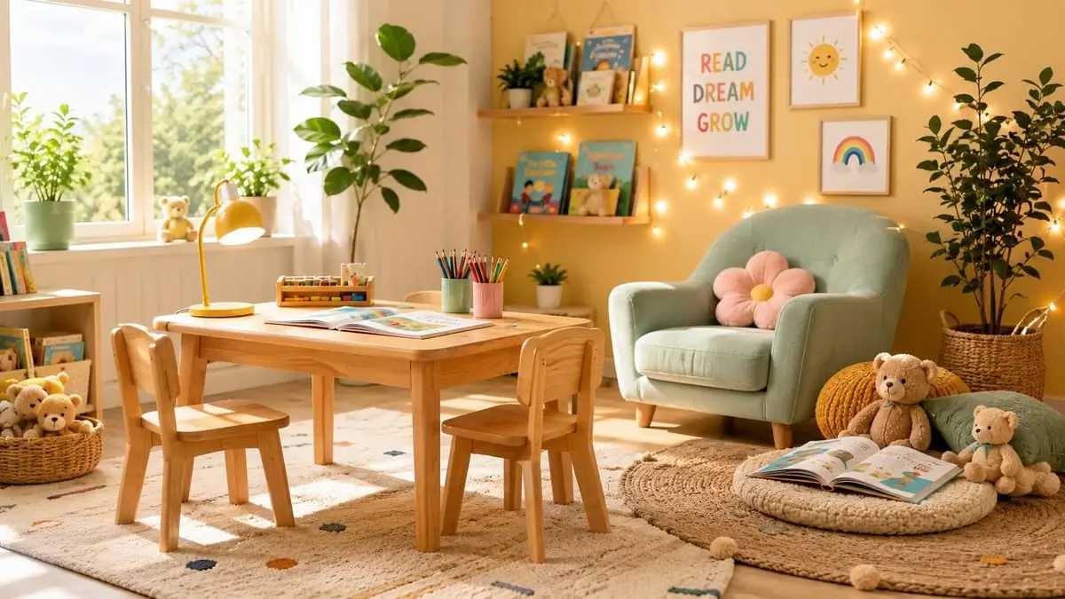 Kids study desk and wardrobe installation — Dubai apartment children's bedroom