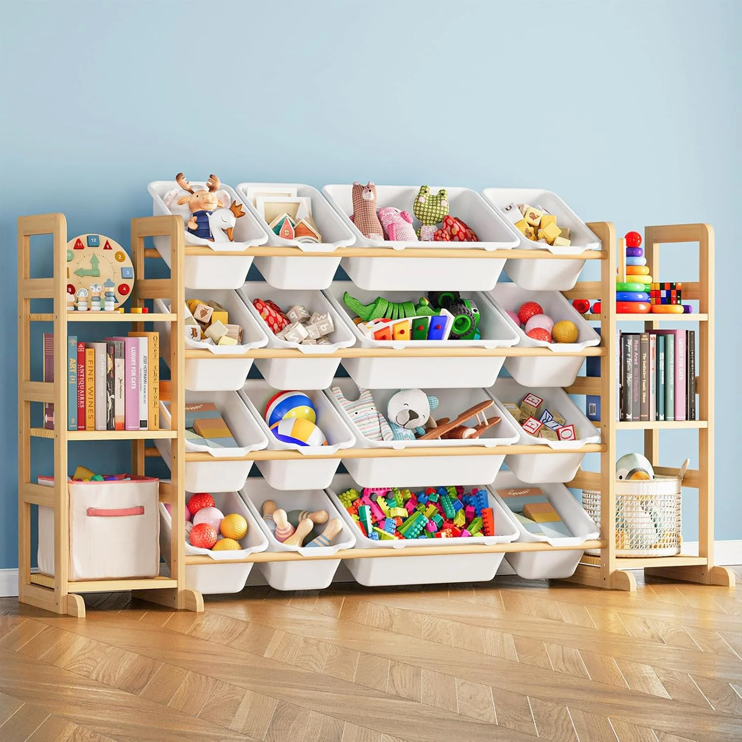 Kids storage unit for Dubai children's bedroom with toy storage and bookshelf