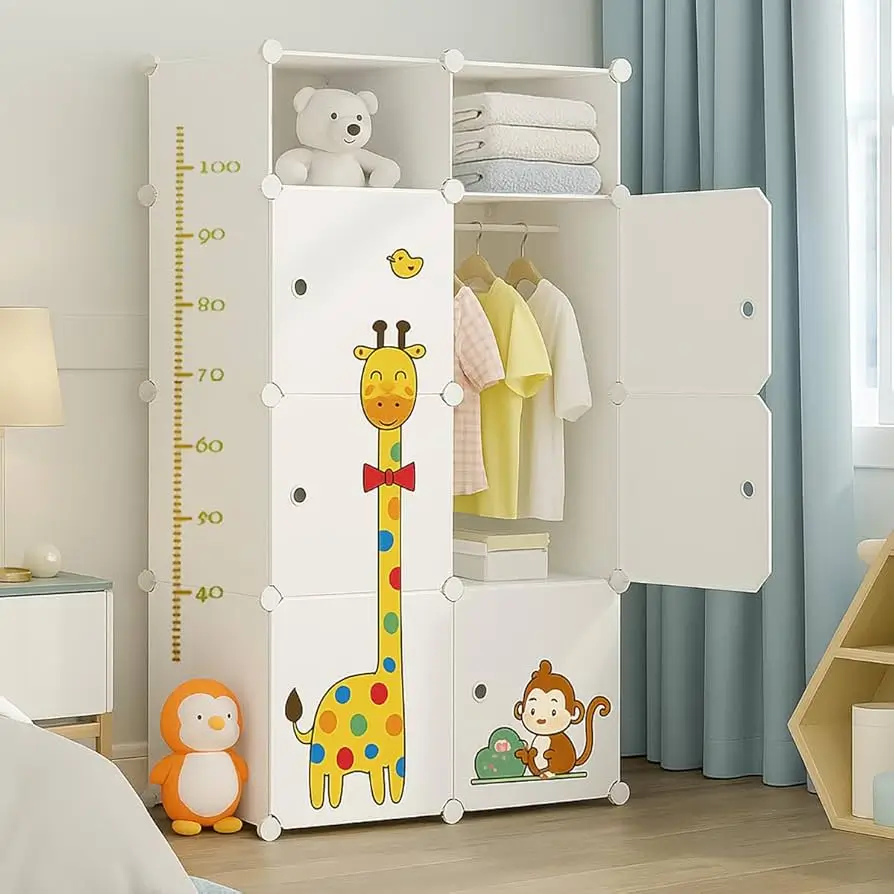 Kids wardrobe for Dubai children's bedroom with adjustable shelving and hanging space
