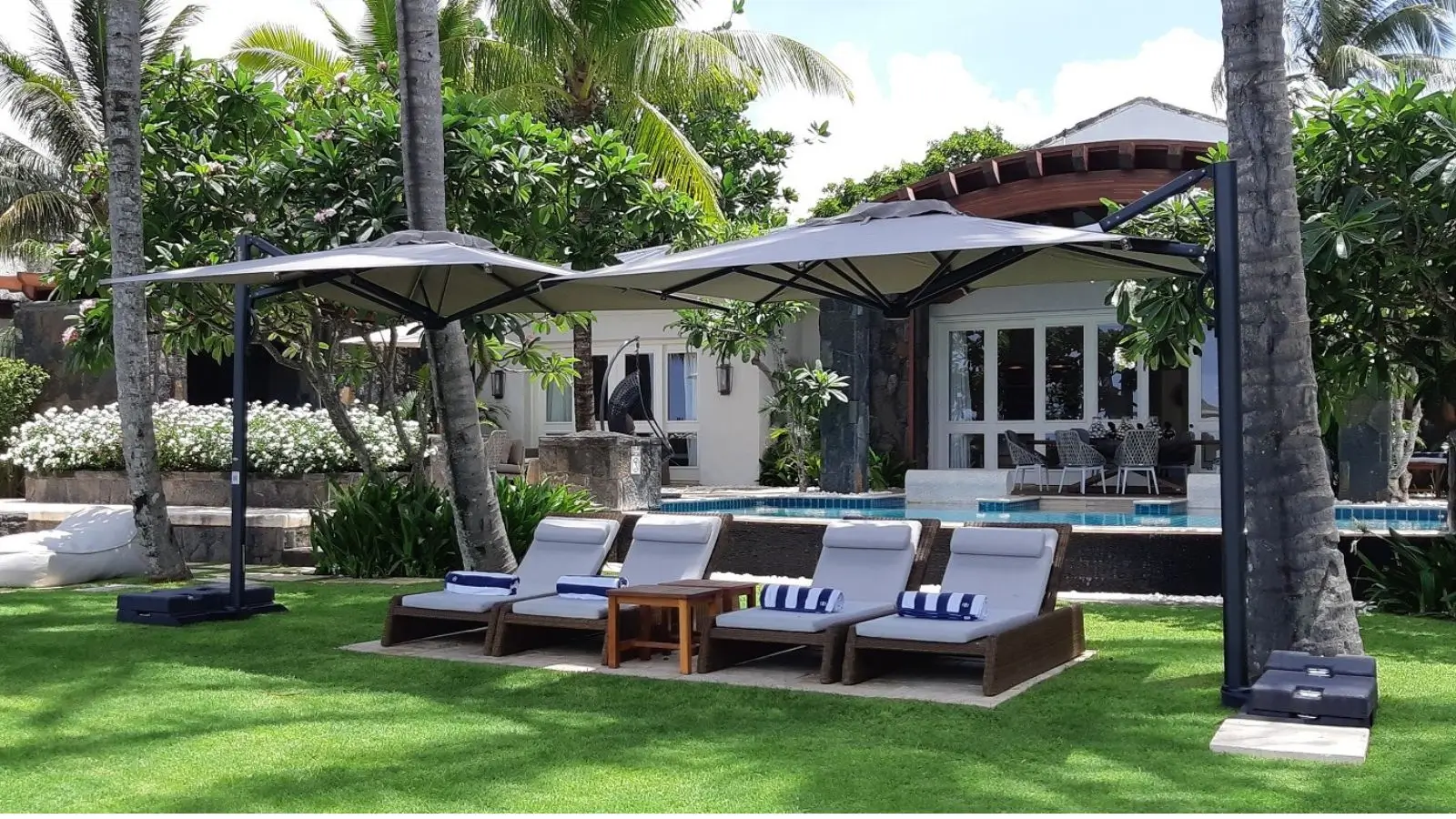 Villa furniture range showing living room sofa, bedroom and dining set for Dubai villas