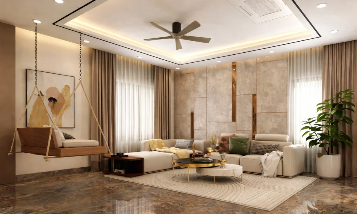 Villa bedroom and living room furniture installation — luxury Dubai villa