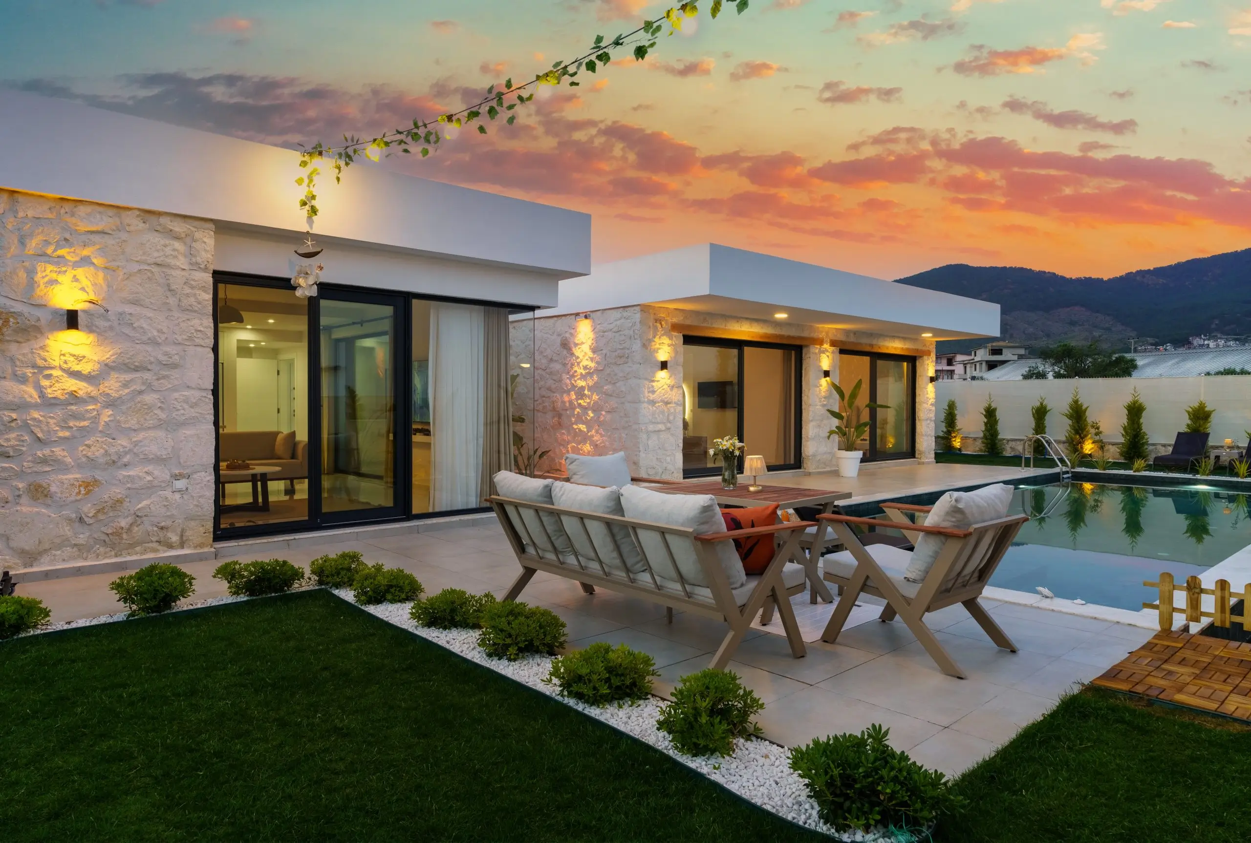 Villa dining room and outdoor furniture installation — premium Dubai villa
