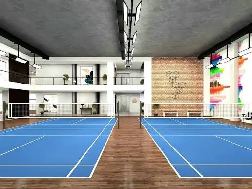 Professional Badminton court mat installation