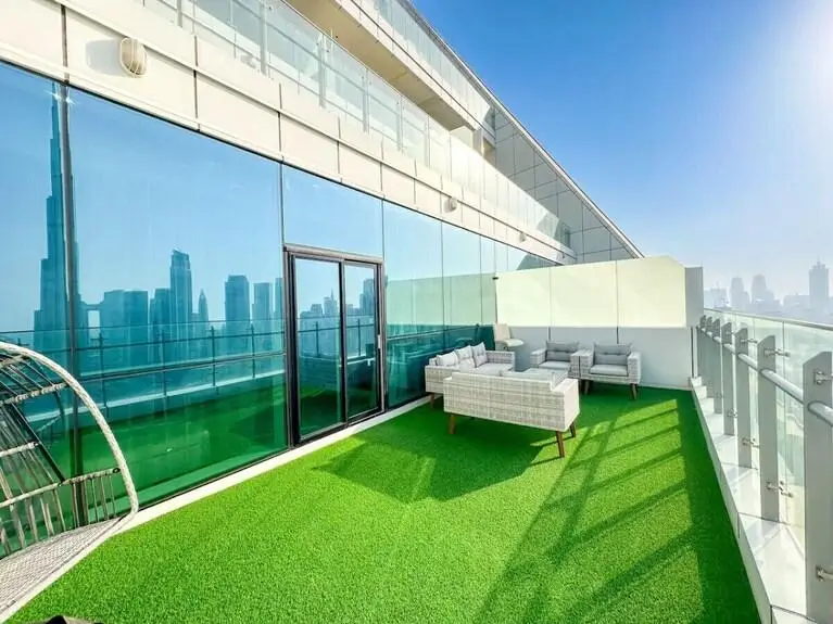 Balcony grass carpet dubai installation