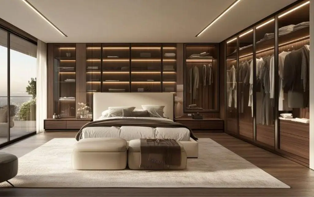 Custom bedroom furniture Dubai bed and wardrobe set