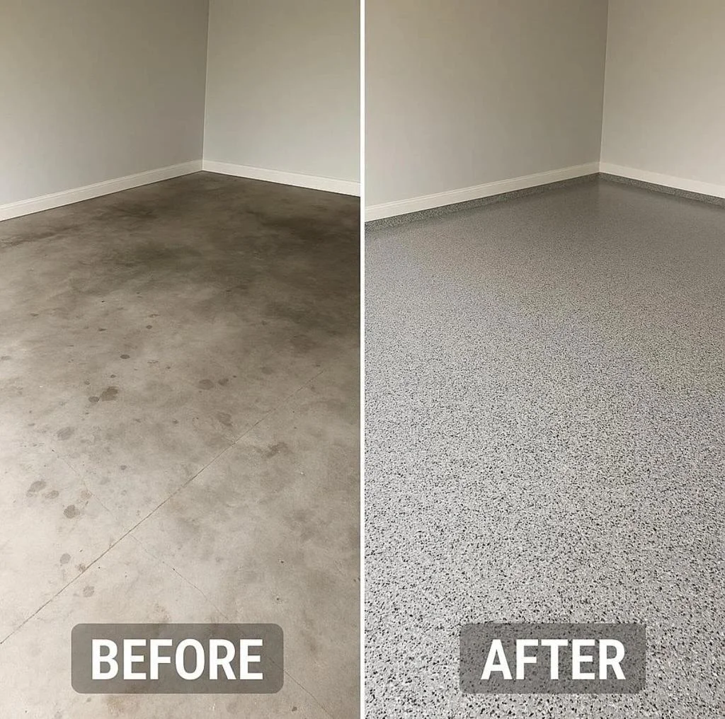 Floor before epoxy renovation