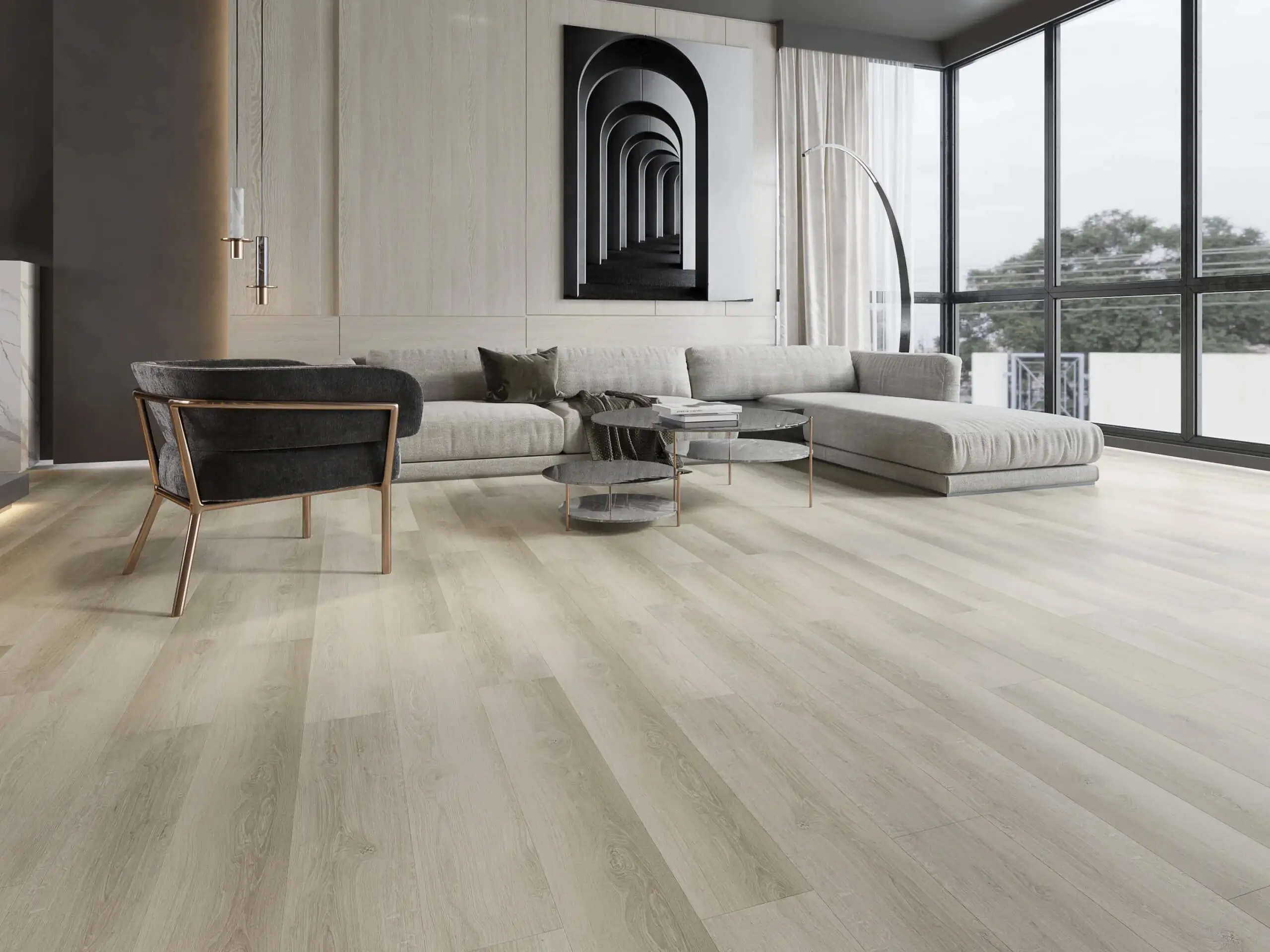 Click-lock SPC-style vinyl flooring planks
