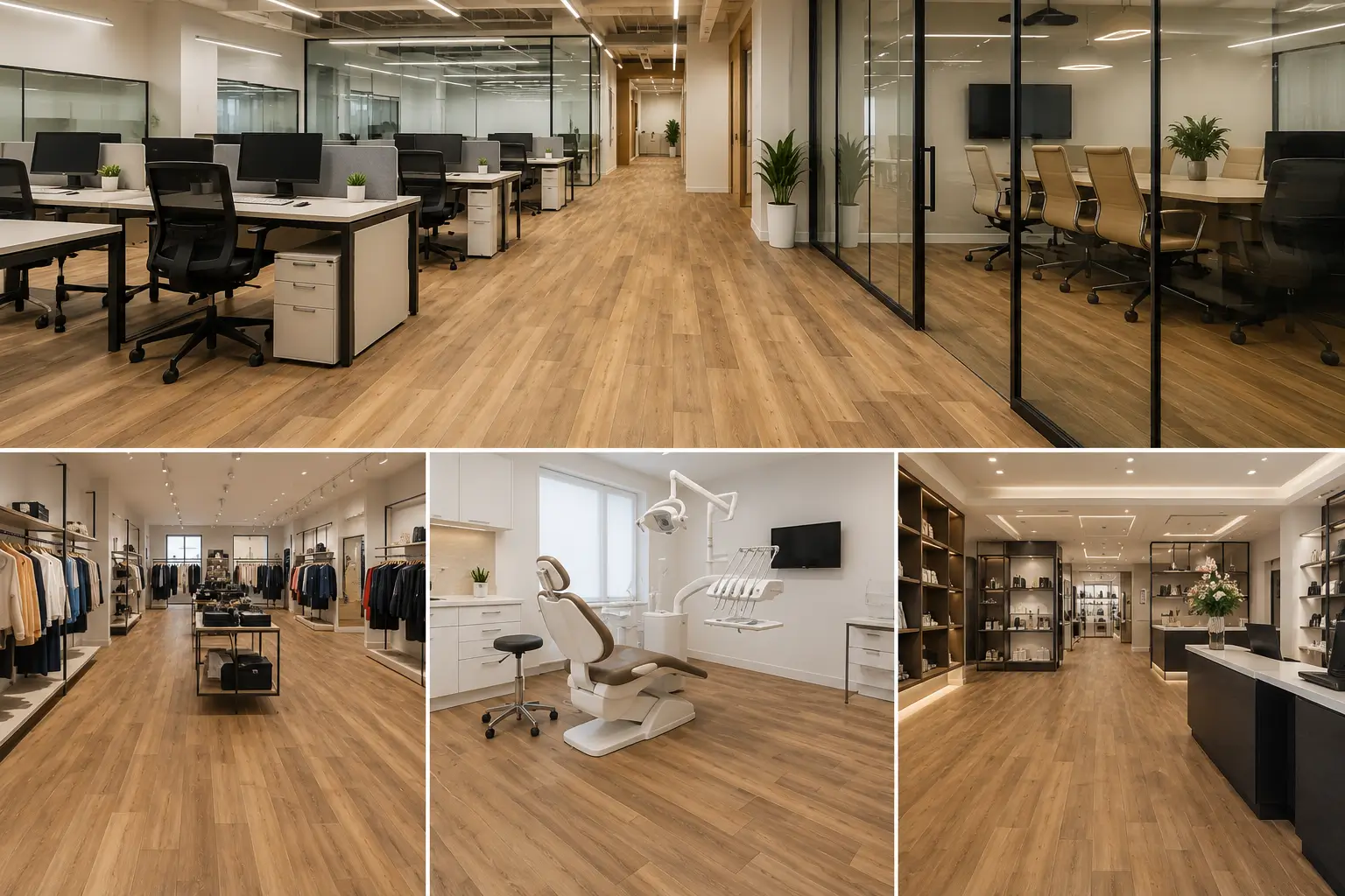 PVC flooring installed in a modern Dubai office area