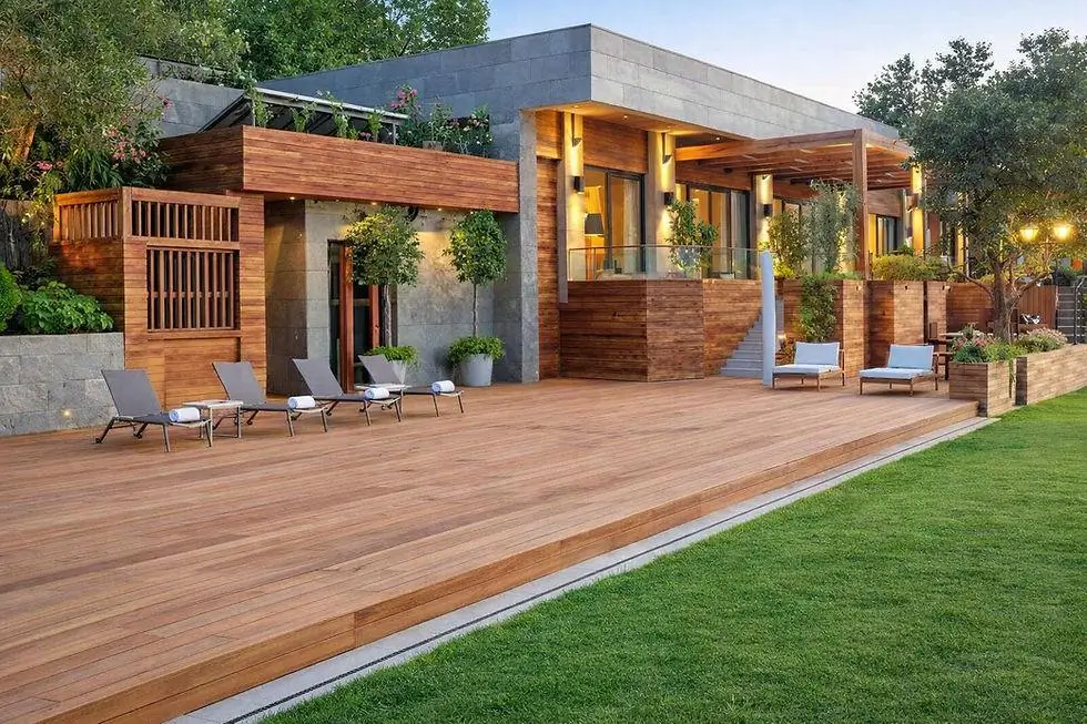 Luxury villa WPC decking installation Dubai