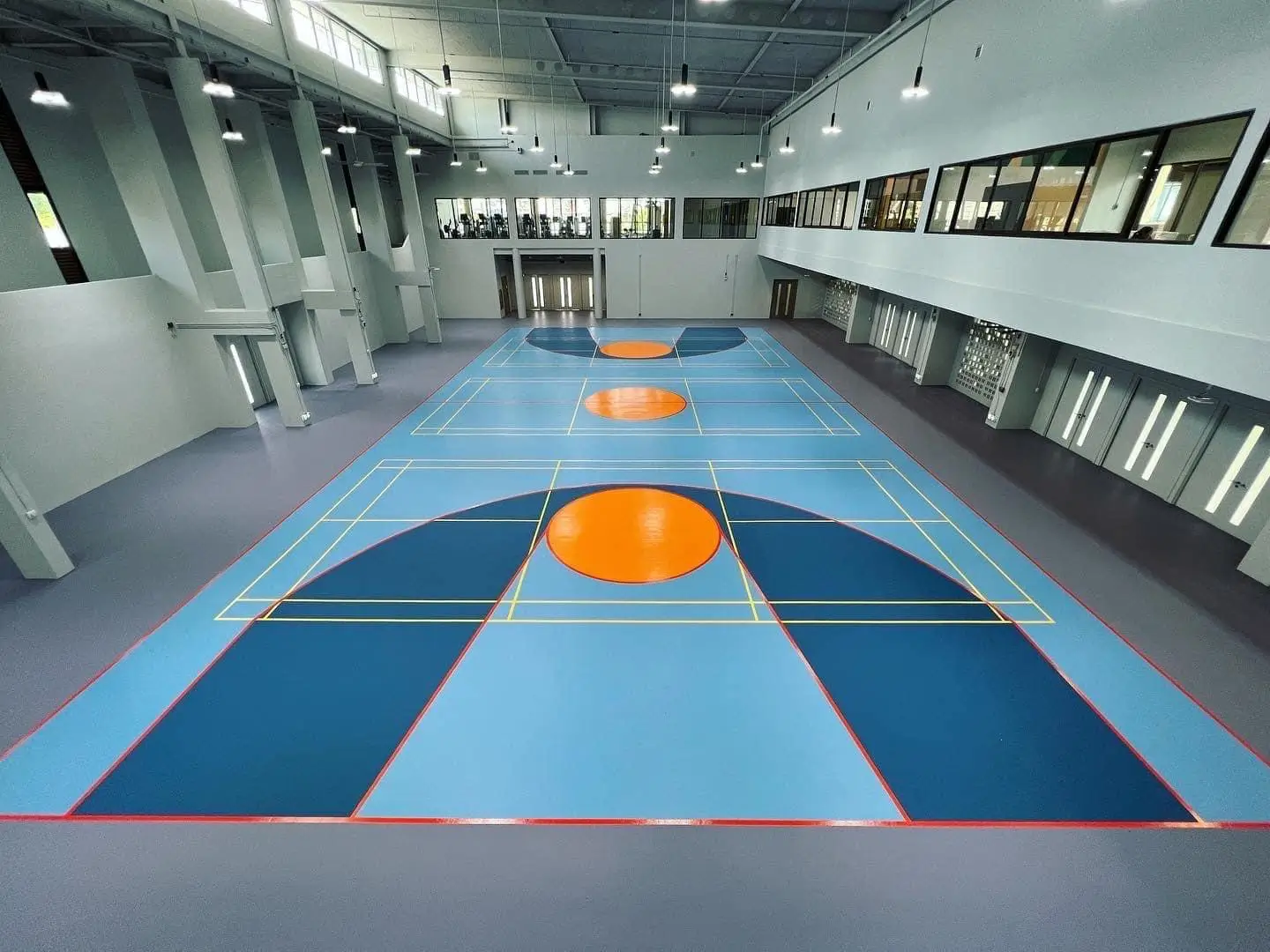 Completed indoor sports court installation