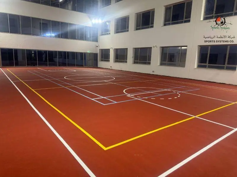 Completed basketball badminton court project