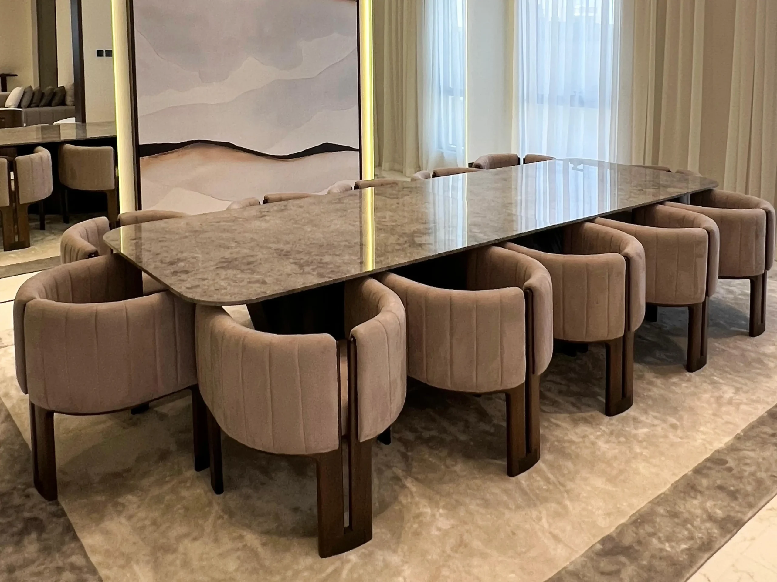 Modern Dining Area Setup Dubai