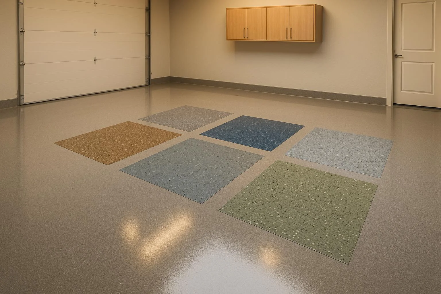 Epoxy flooring colour and finish samples