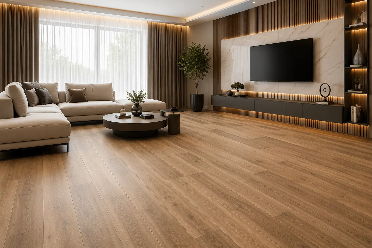 Completed PVC flooring installation in a commercial setting