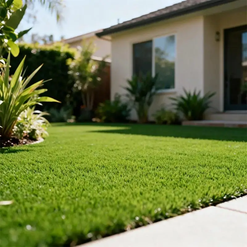 Lush artificial grass dubai garden installation by Risala Furniture