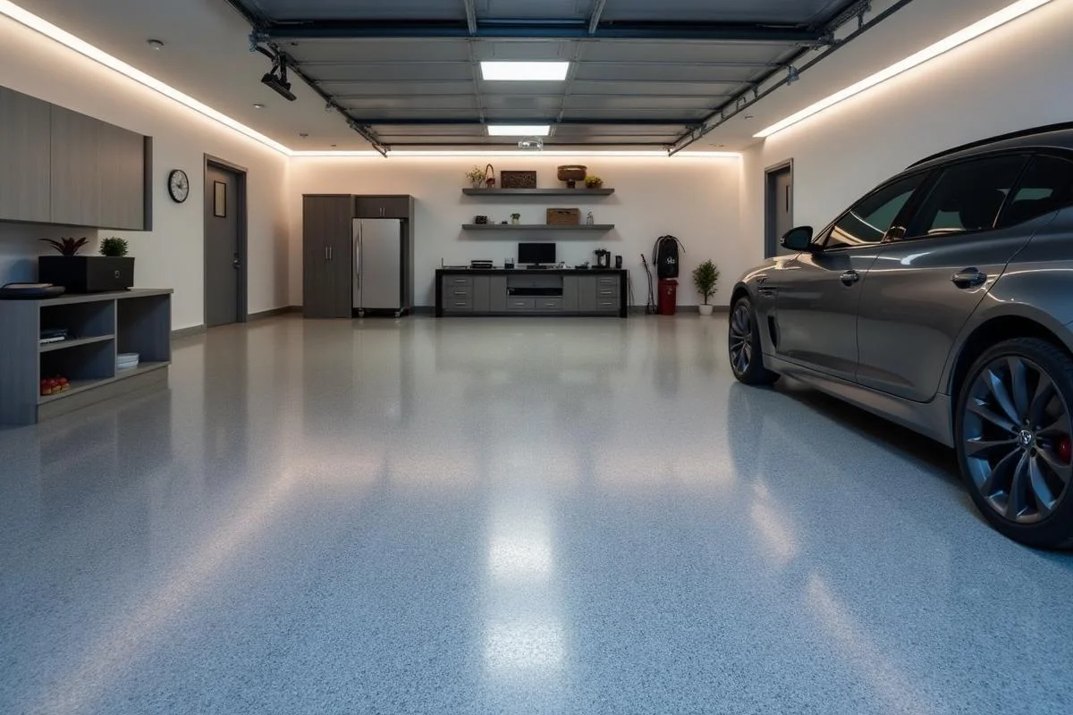 Auto workshop epoxy flooring