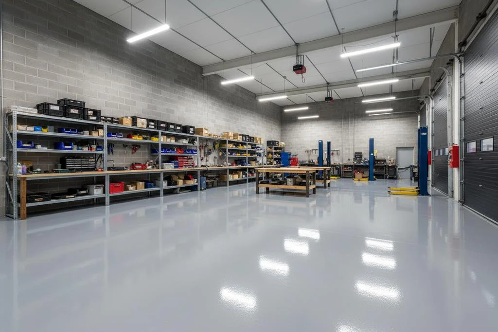 Workshop epoxy flooring finish