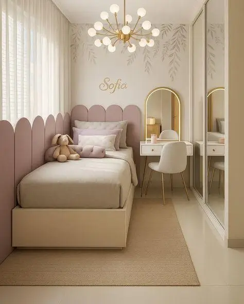 Girls kids bed design for modern Dubai bedroom