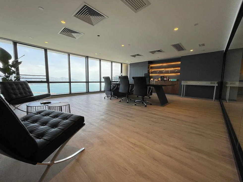 Close-up of commercial office flooring finish