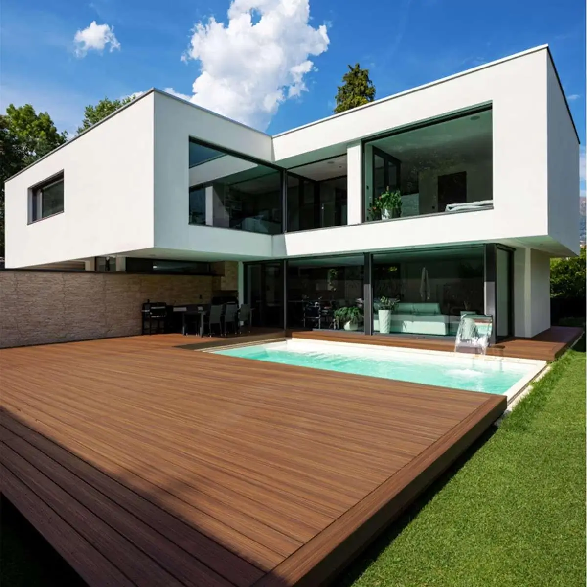 Composite WPC decking surface detail