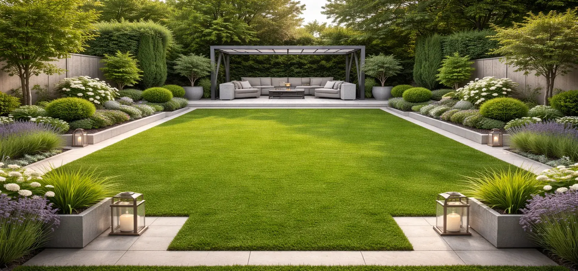 Premium grass carpet dubai background installation by Risala Furniture