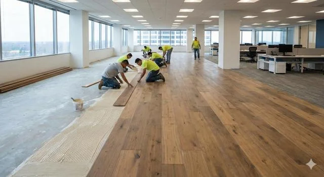 Office flooring installation step 1