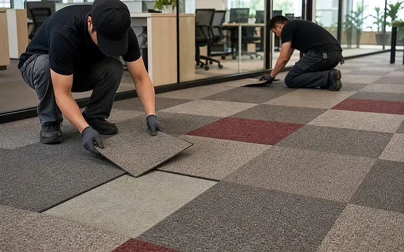 Office flooring installation step 2