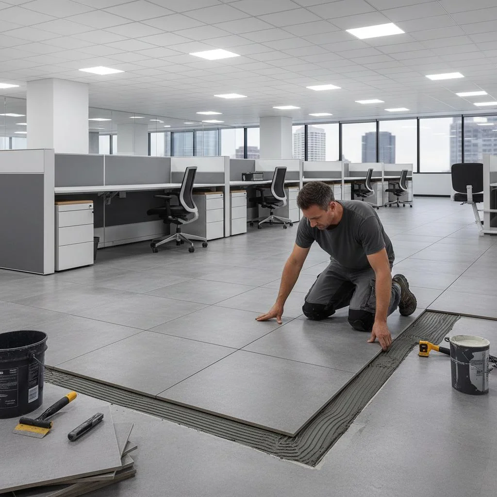 Office flooring installation step 4