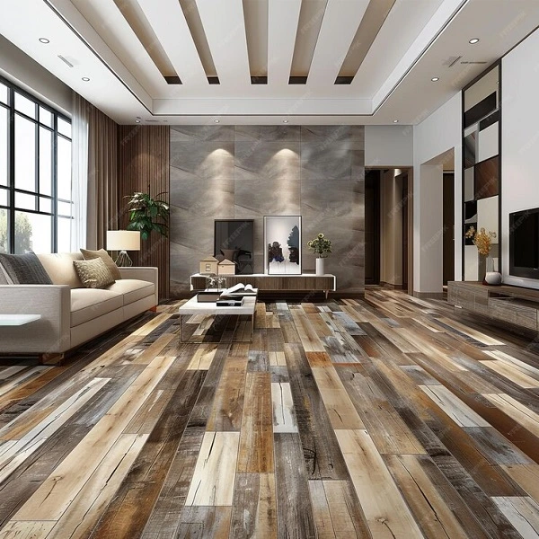 Stone and marble-look LVT flooring finish