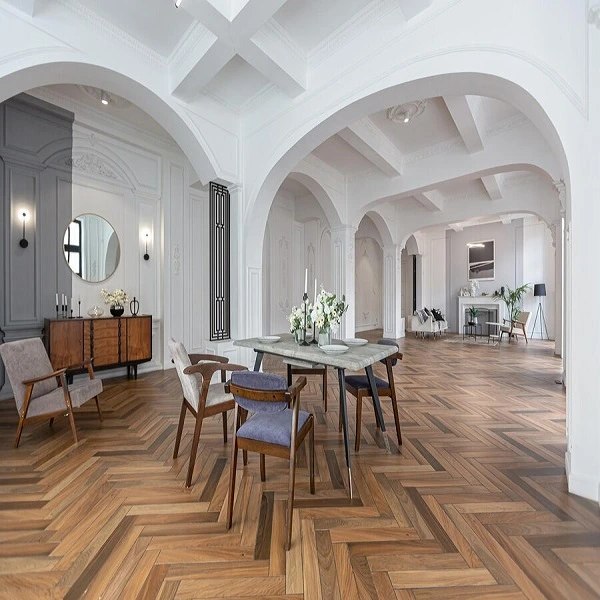 Close-up of LVT flooring texture installed in a Dubai room