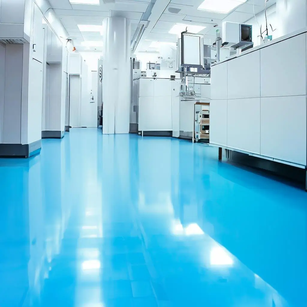 Clinical flooring close-up for healthcare facility in Dubai