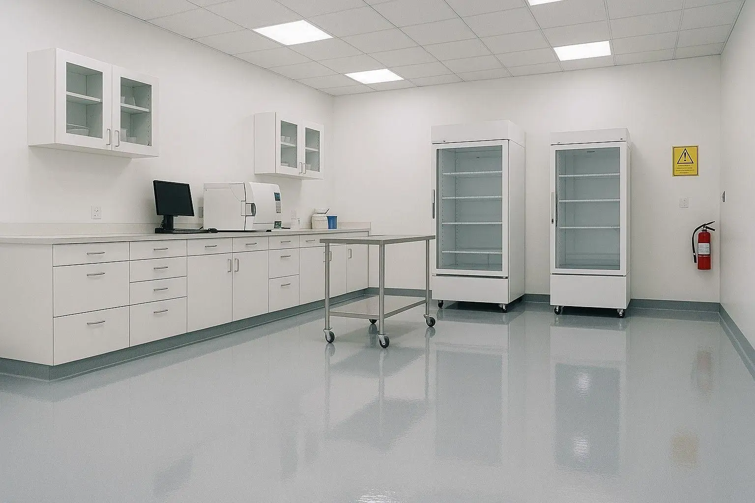 Medical laboratory flooring surface