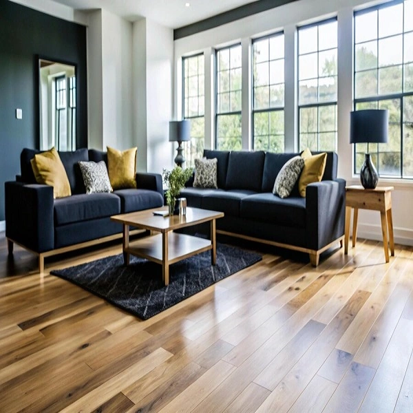 Completed laminate flooring installation in a luxury Dubai residence