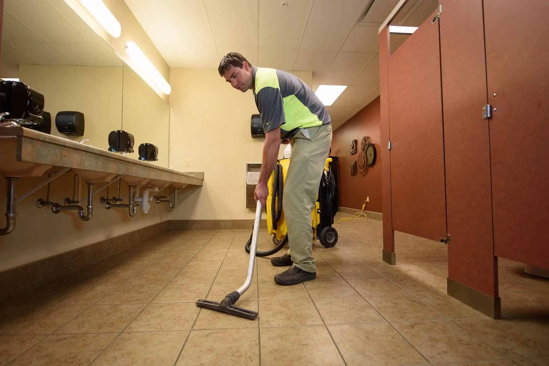 Close-up of durable and easy to clean PVC flooring surface