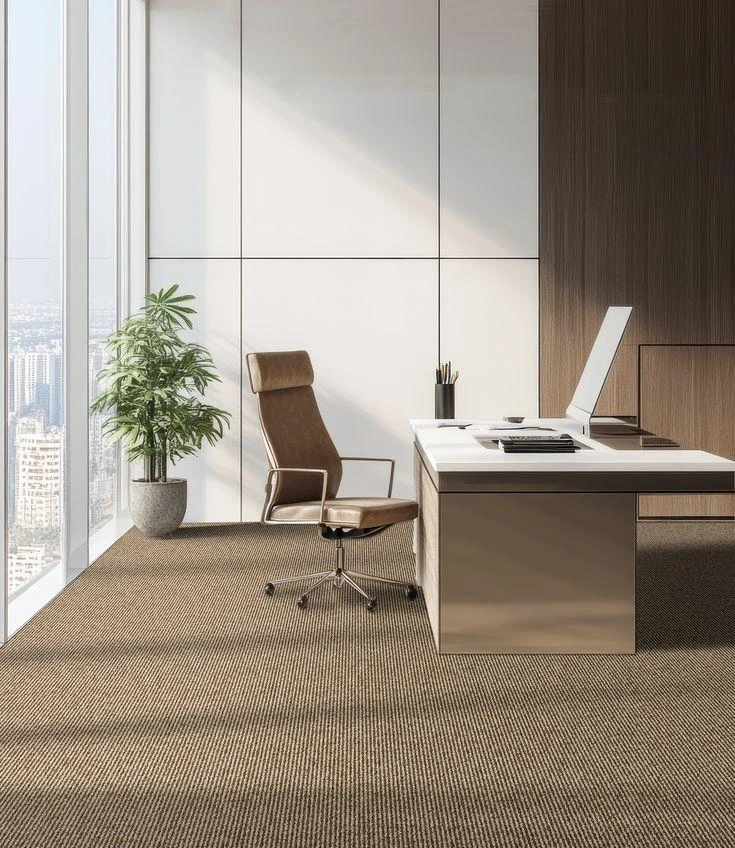 Elegant office wall to wall carpet interior design Dubai