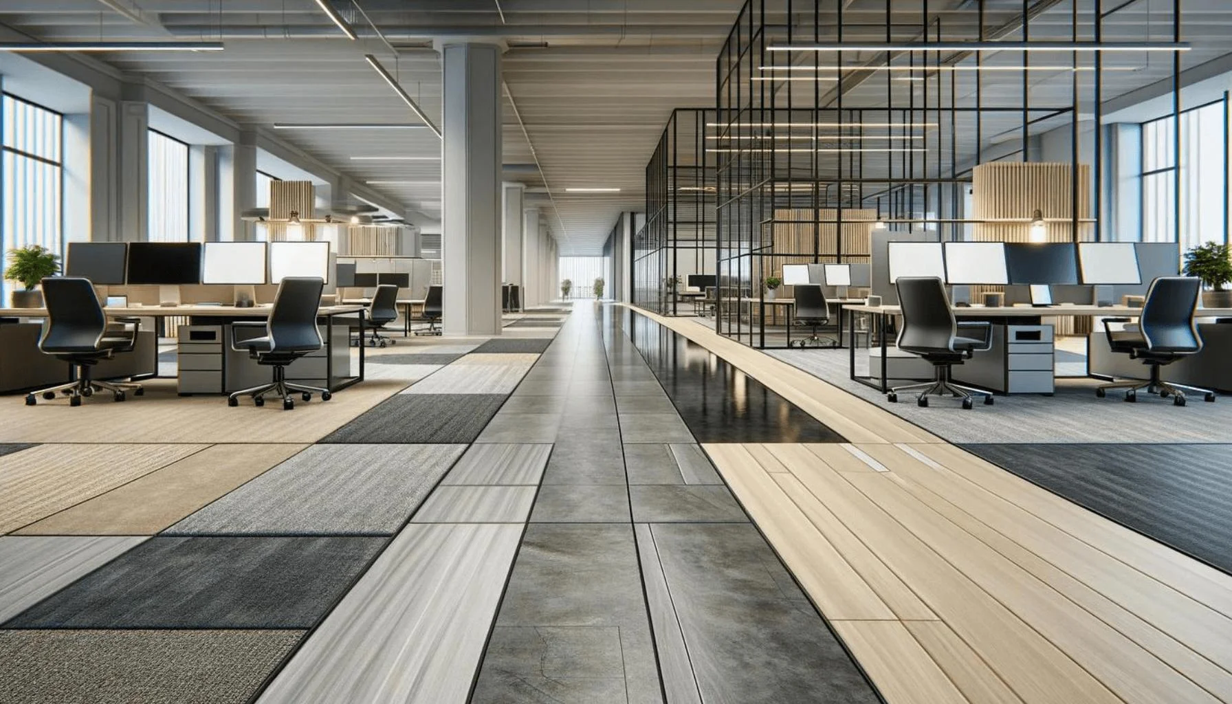 Open-plan office flooring detail 3