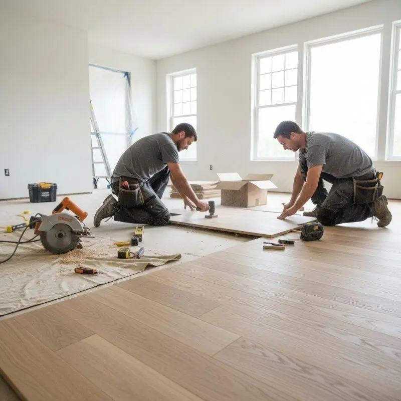 Expert hardwood flooring fitting and installation process in Dubai