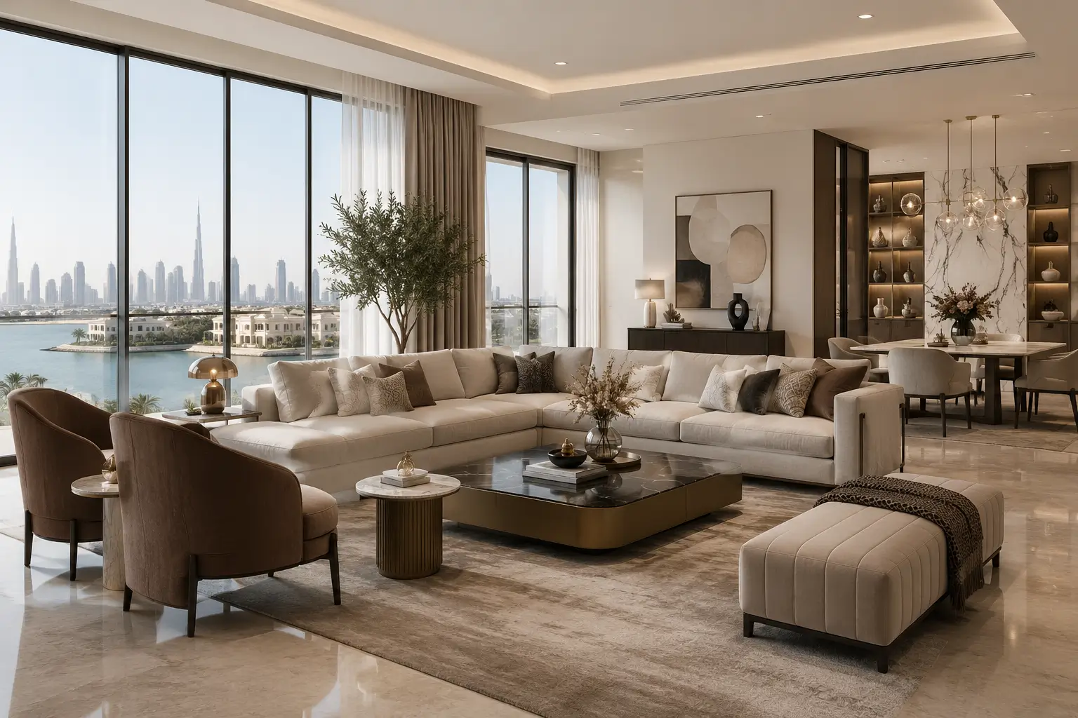 Modern Living Room Fit Out Dubai