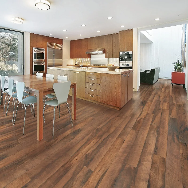 Close-up of SPC flooring texture installed in a Dubai room