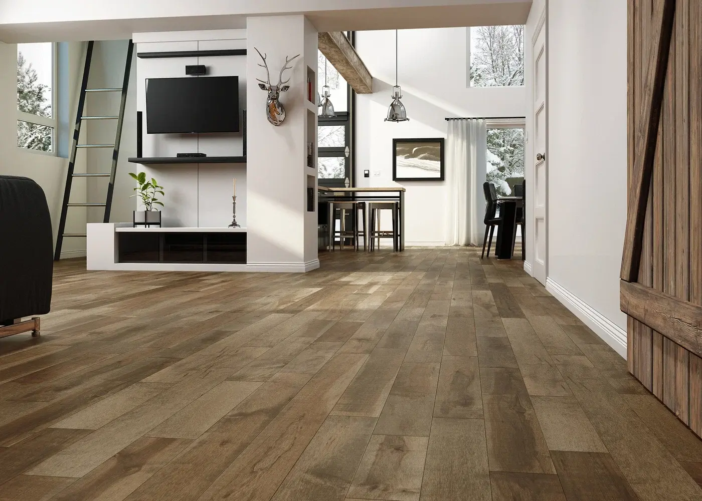 Solid hardwood flooring plank setup for Dubai villa