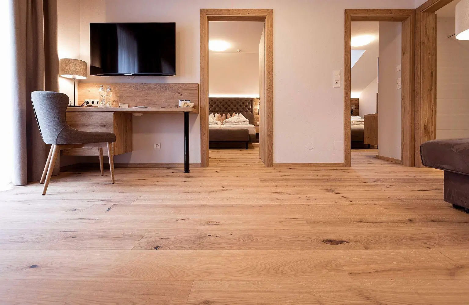 Commercial office hardwood flooring installation Dubai
